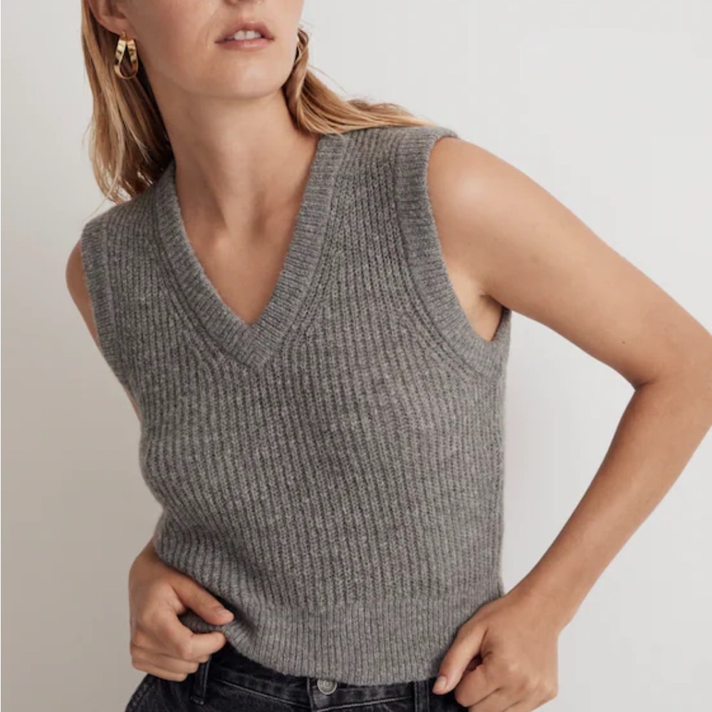 Madewell Romy Shrunken Sweater Vest Size M